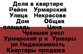 Доля в квартире › Район ­ Урмарский › Улица ­ Некрасова › Дом ­ 1 › Общая площадь ­ 35 › Цена ­ 380 000 - Чувашия респ., Урмарский р-н, Урмары рп Недвижимость » Квартиры продажа   . Чувашия респ.